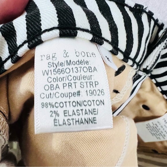 rag & bone High Rise Ankle Skinny Jeans in Oba Print Stripe Size 26 - Picture 11 of 11